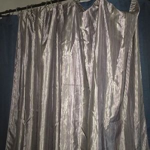 Purple fabric shower curtain